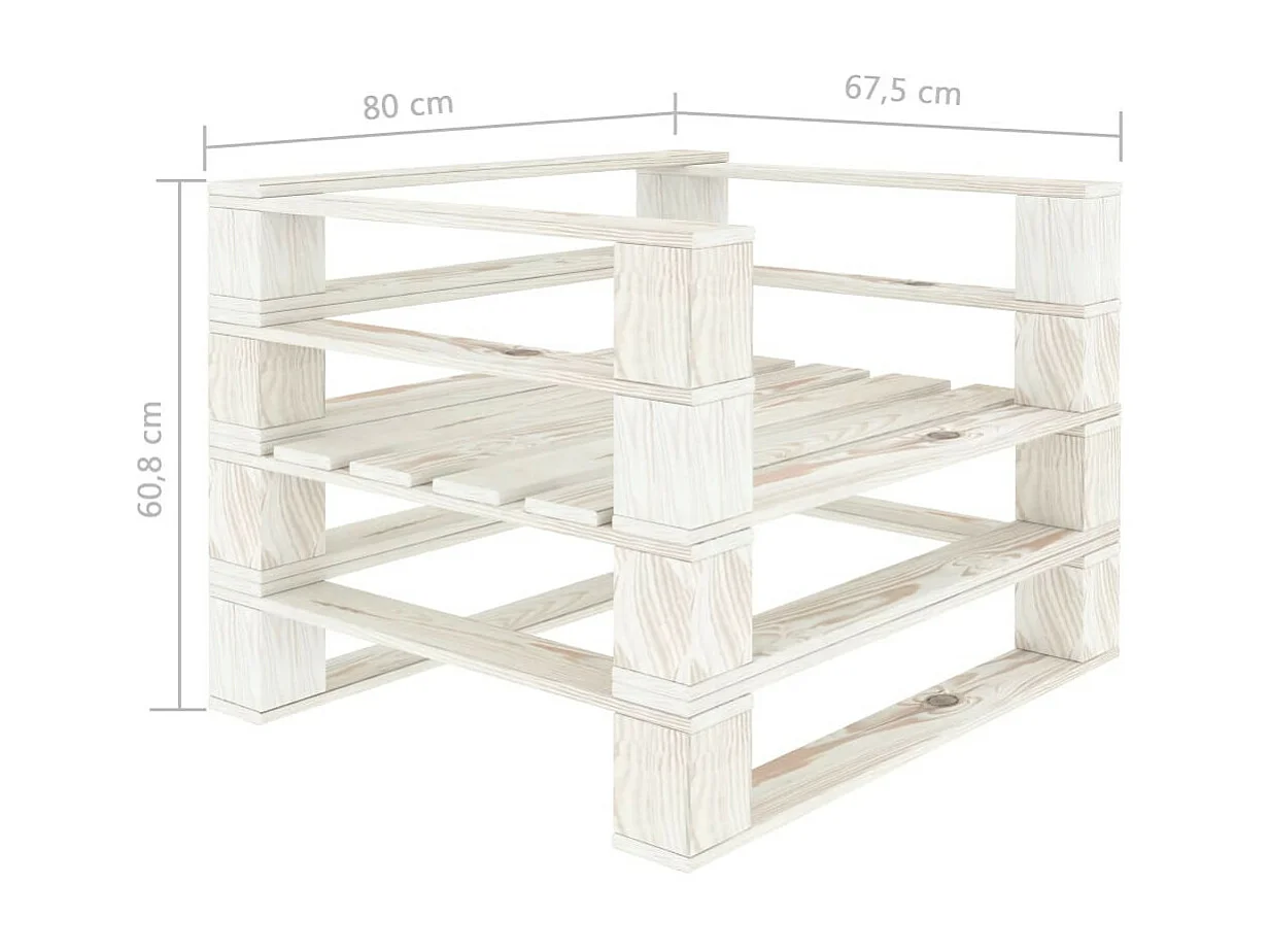 Fauteuil palette de jardin Bois Blanc