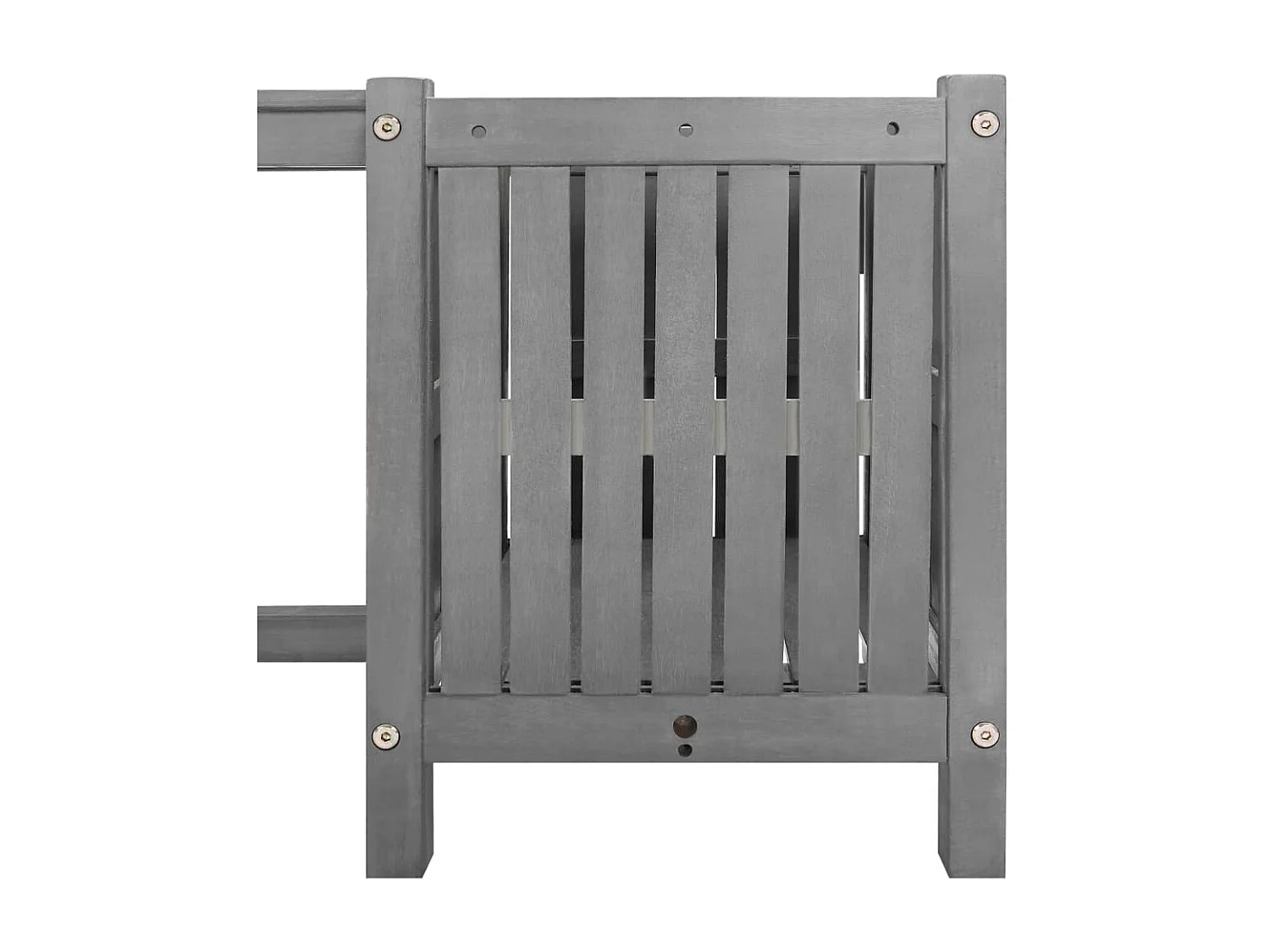Banc de jardin avec 2 jardinières 150cm Bois d'acacia Gris