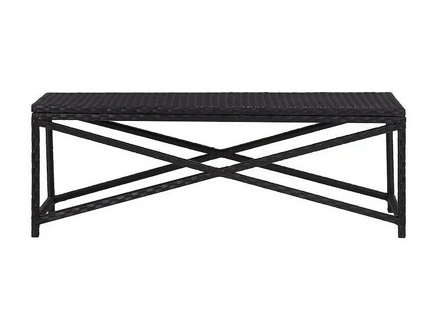 Banc de jardin résine tressée noire Adgi 120cm