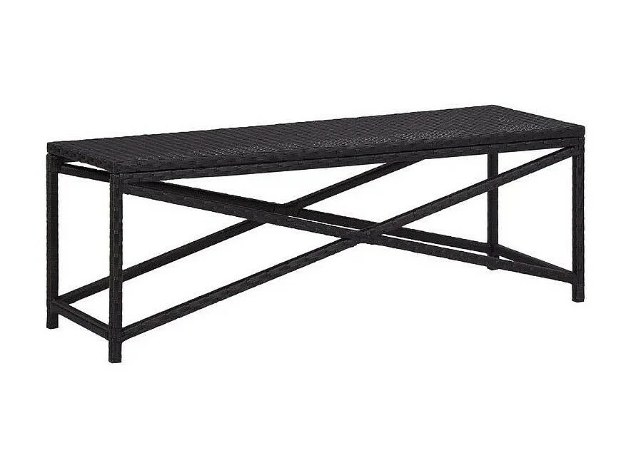 Banc de jardin résine tressée noire Adgi 120cm