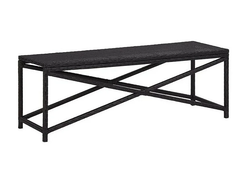 Banc de jardin résine tressée noire Adgi 120cm