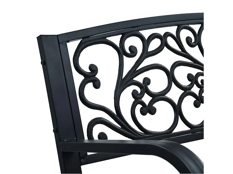 Banc de jardin bois massif clair et métal noir Delta