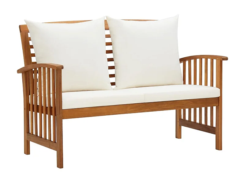 Banc de jardin avec coussins 119cm Bois solide d'acacia 2