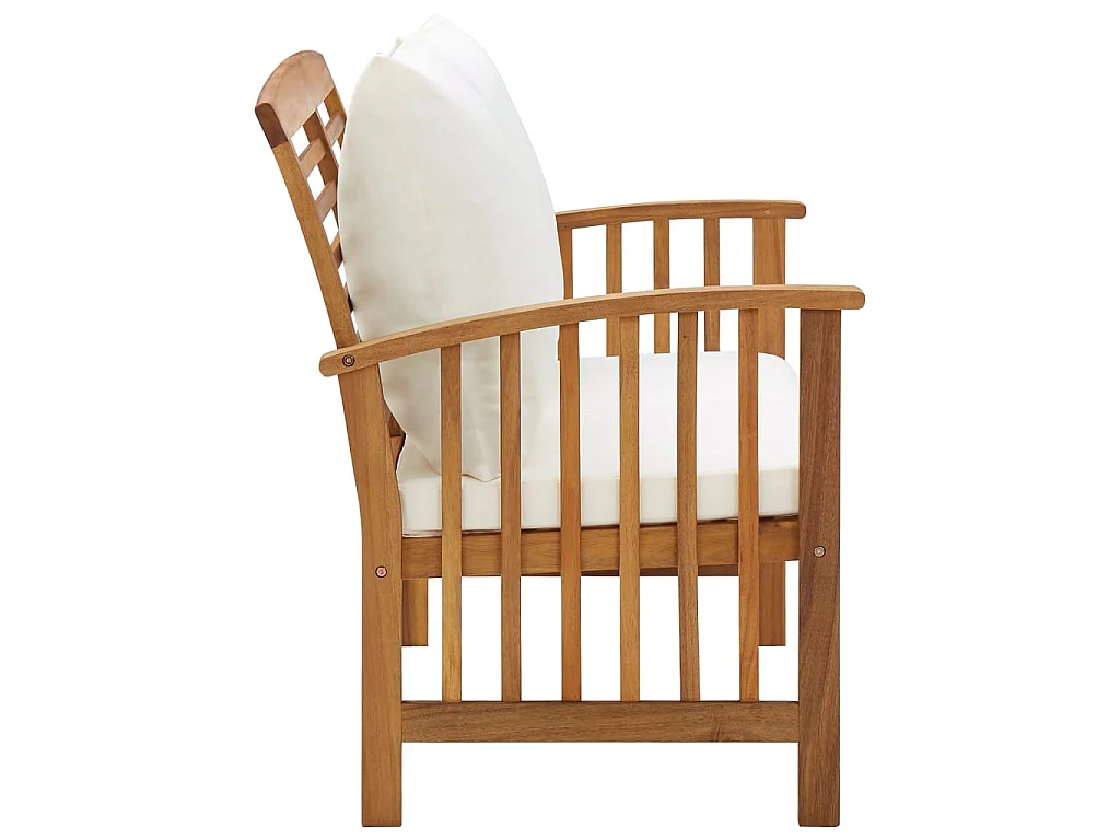 Banc de jardin avec coussins 119cm Bois solide d'acacia 2