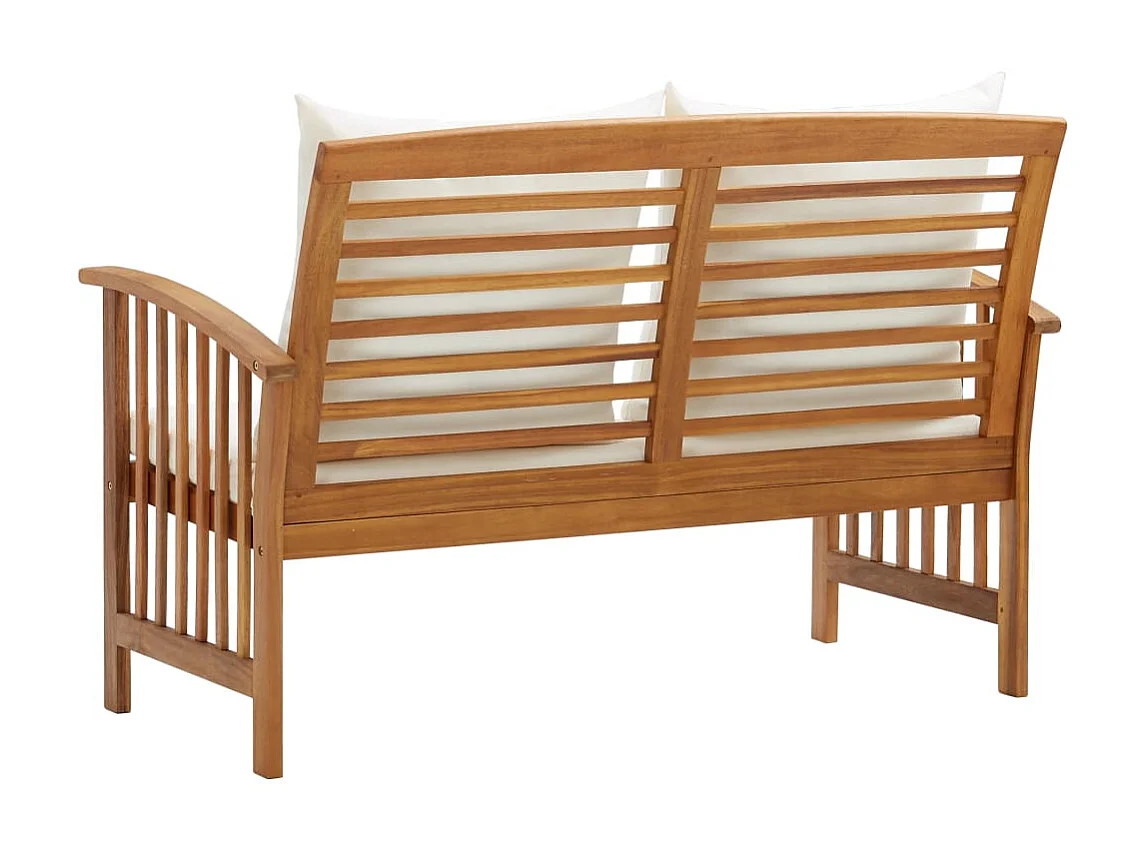 Banc de jardin avec coussins 119cm Bois solide d'acacia 2