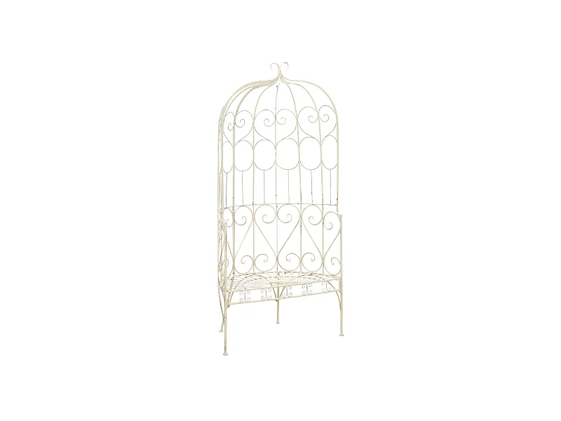 Banc de jardin 95cm Fer Blanc antique