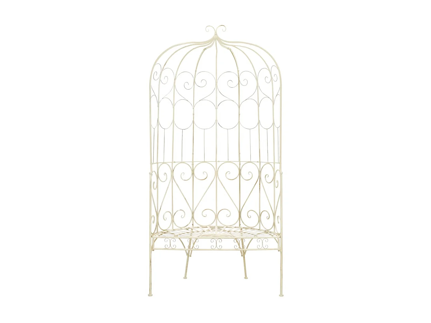 Banc de jardin 95cm Fer Blanc antique
