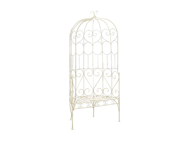 Banc de jardin 95cm Fer Blanc antique