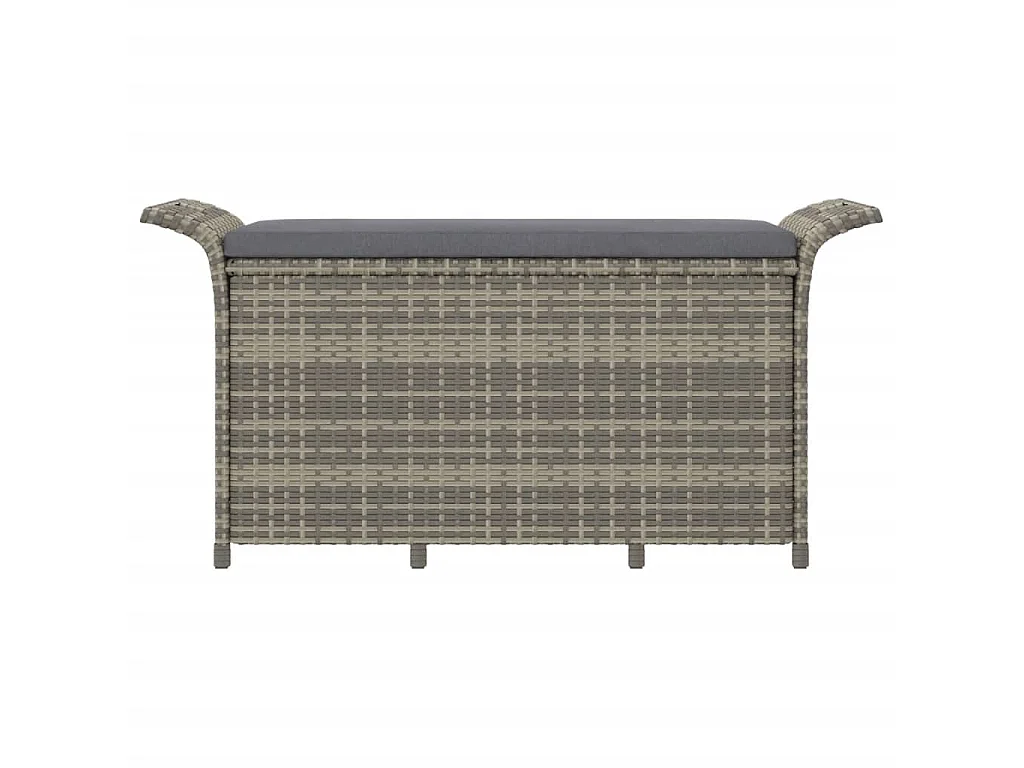 Banc de jardin avec coussin gris 116x46x57 résine tressée