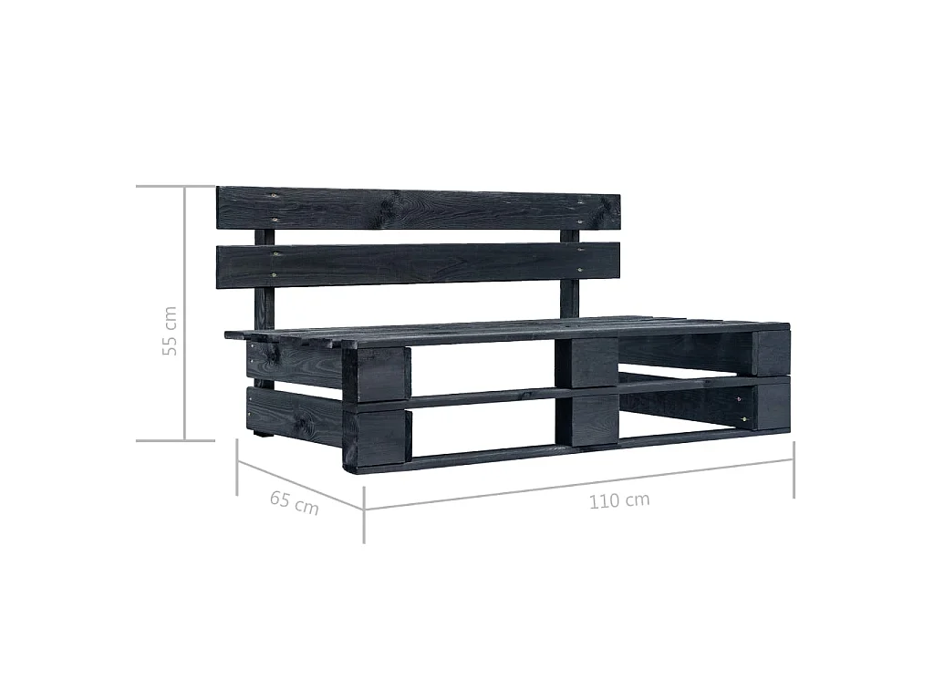 Banc palette de jardin Bois Noir