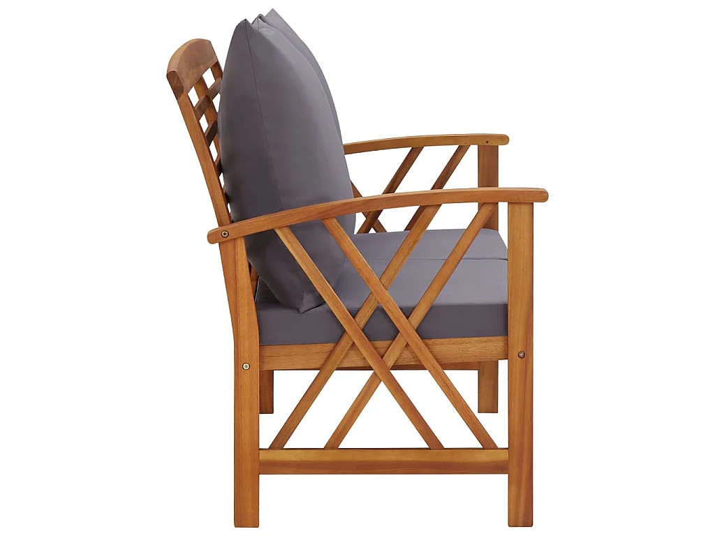 Banc de jardin avec coussins 119cm Bois solide d'acacia