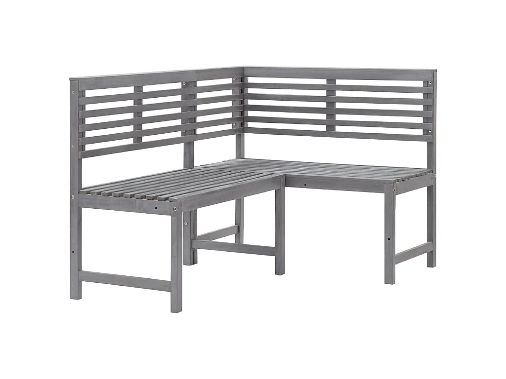 Banc d'angle de jardin Gris 140cm Bois solide d'acacia