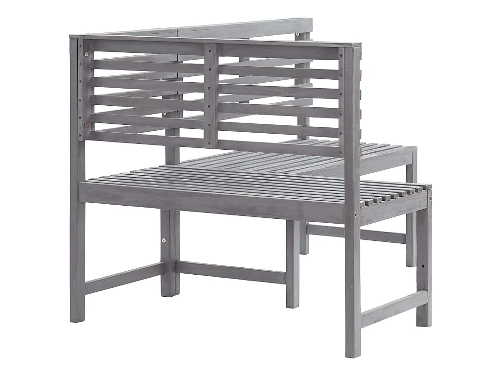 Banc d'angle de jardin Gris 140cm Bois solide d'acacia