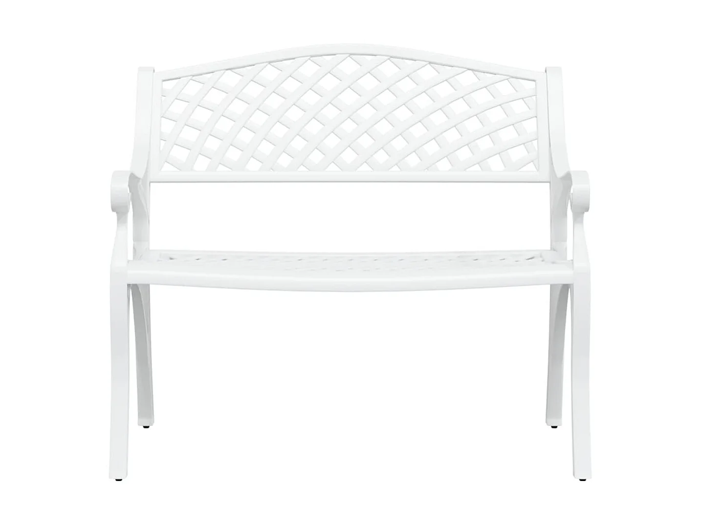 Banc de jardin 102cm Aluminium coulé Blanc