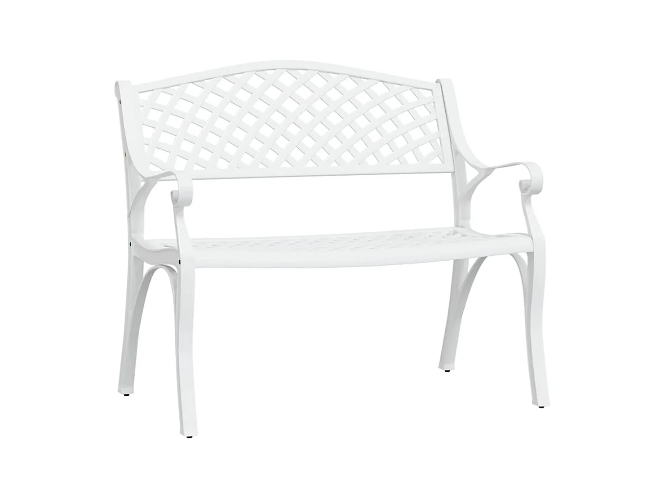 Banc de jardin 102cm Aluminium coulé Blanc