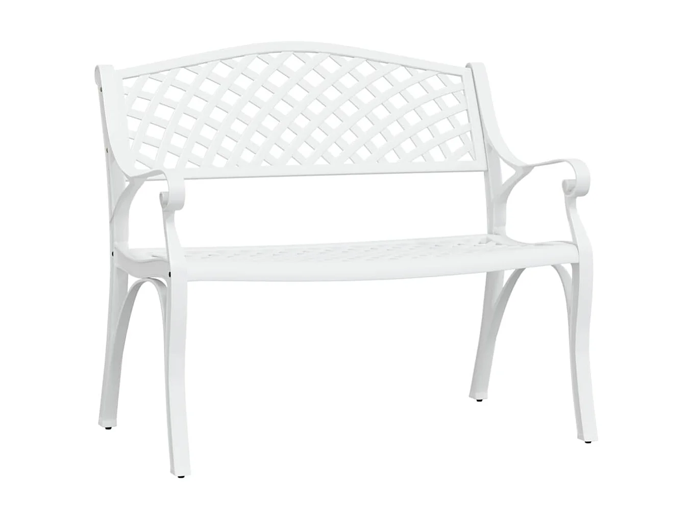 Banc de jardin 102cm Aluminium coulé Blanc