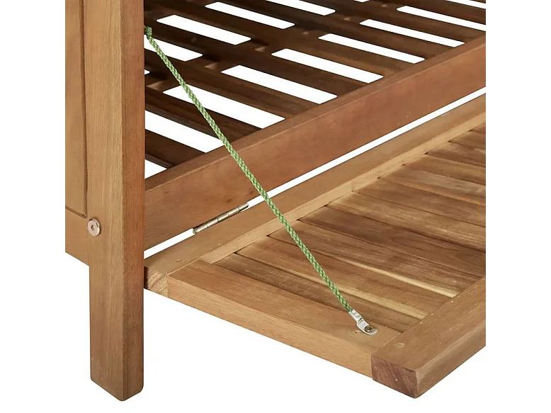 Banc de rangement avec coussin acacia massif foncé Tulak 170cm