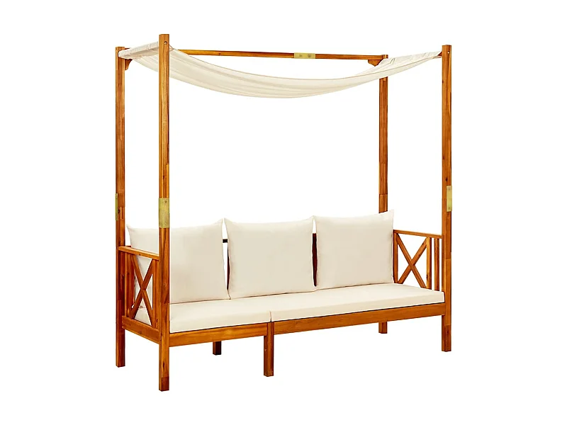 Banc de jardin avec auvent Bois d'acacia solide 2