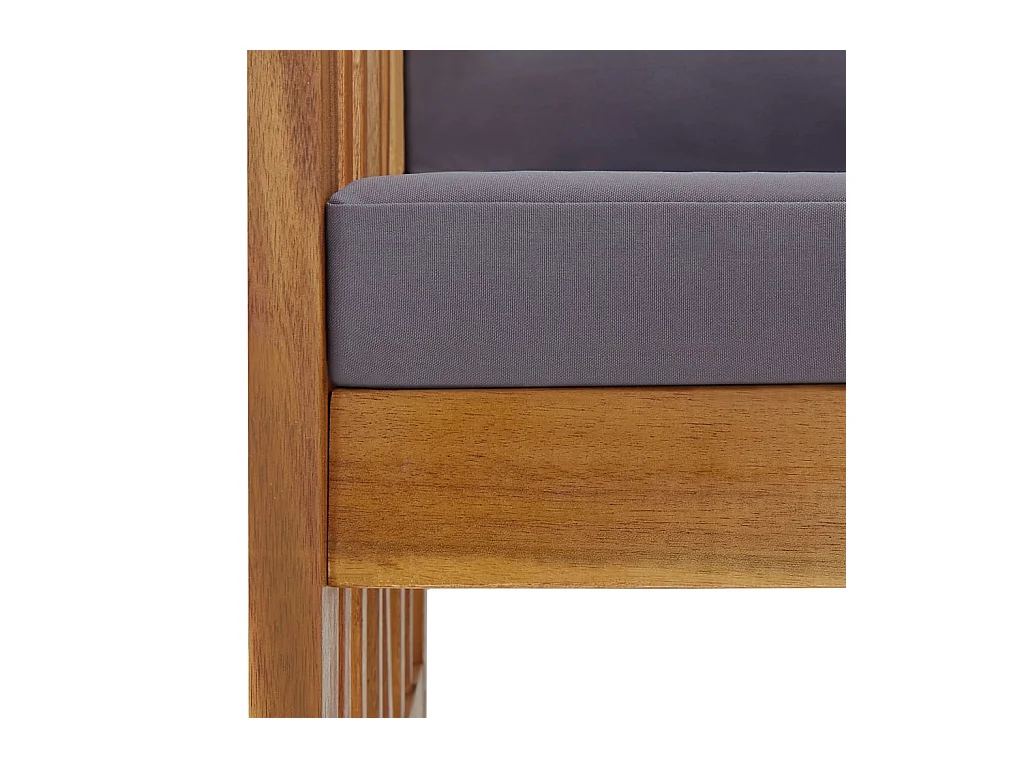 Banc de jardin avec coussins 119cm Bois solide d'acacia 3