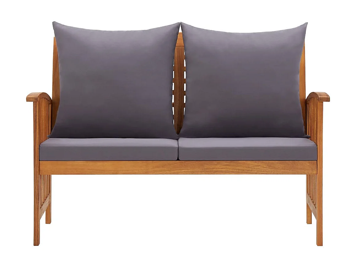 Banc de jardin avec coussins 119cm Bois solide d'acacia 3