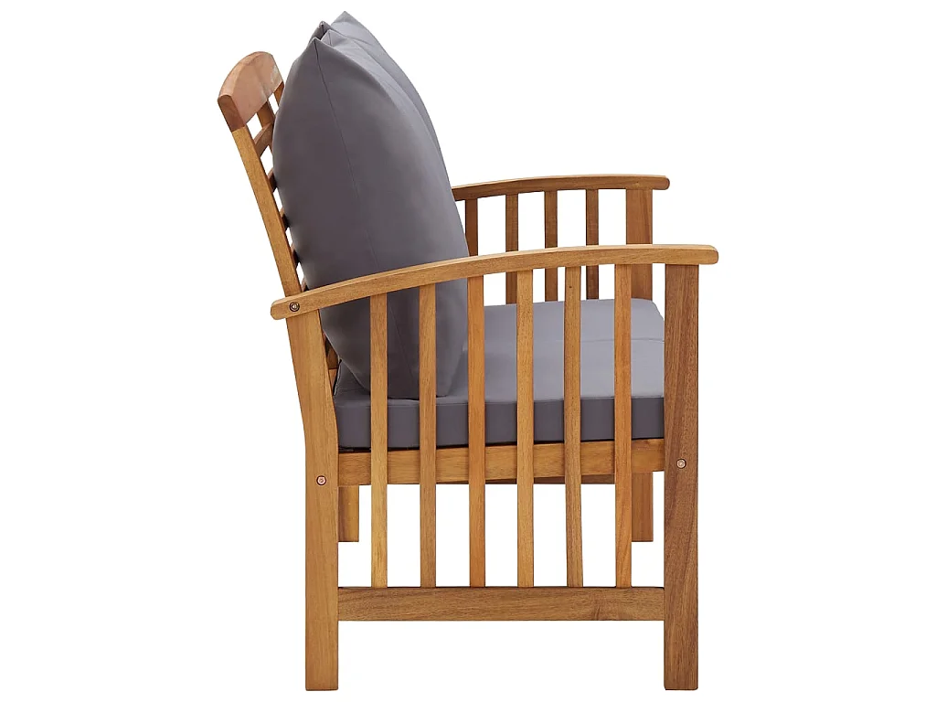 Banc de jardin avec coussins 119cm Bois solide d'acacia 3