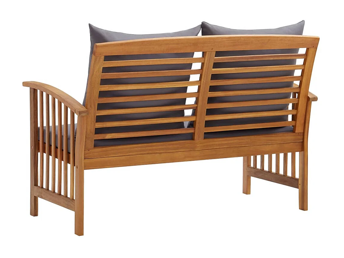 Banc de jardin avec coussins 119cm Bois solide d'acacia 3
