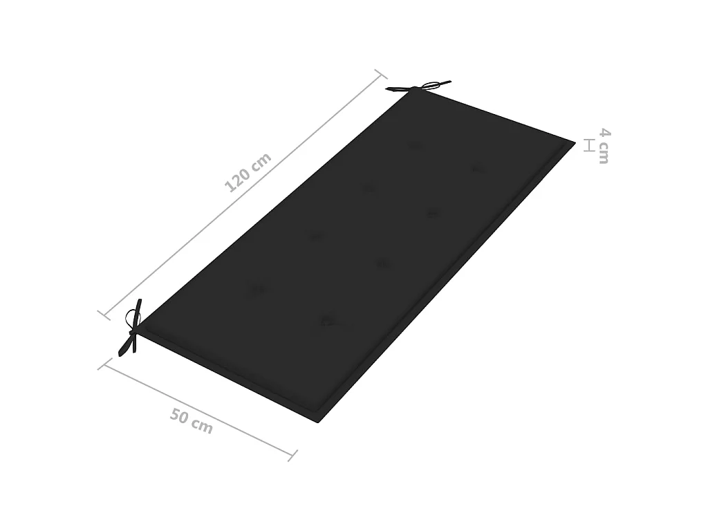 Banc de jardin pliable avec coussin 118cm Bambou 19