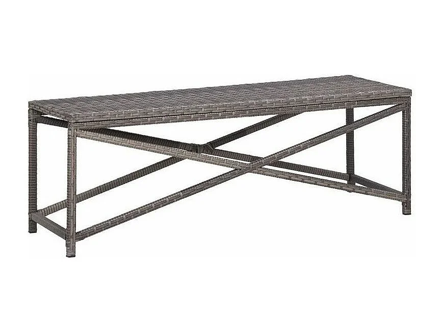 Banc de jardin résine tressée grise Adgi 120cm