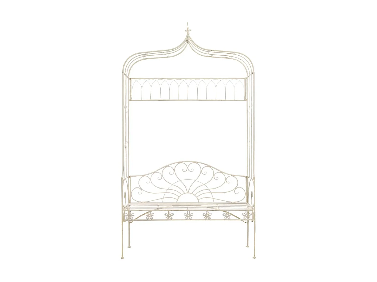 Banc de jardin 122cm Fer Blanc antique