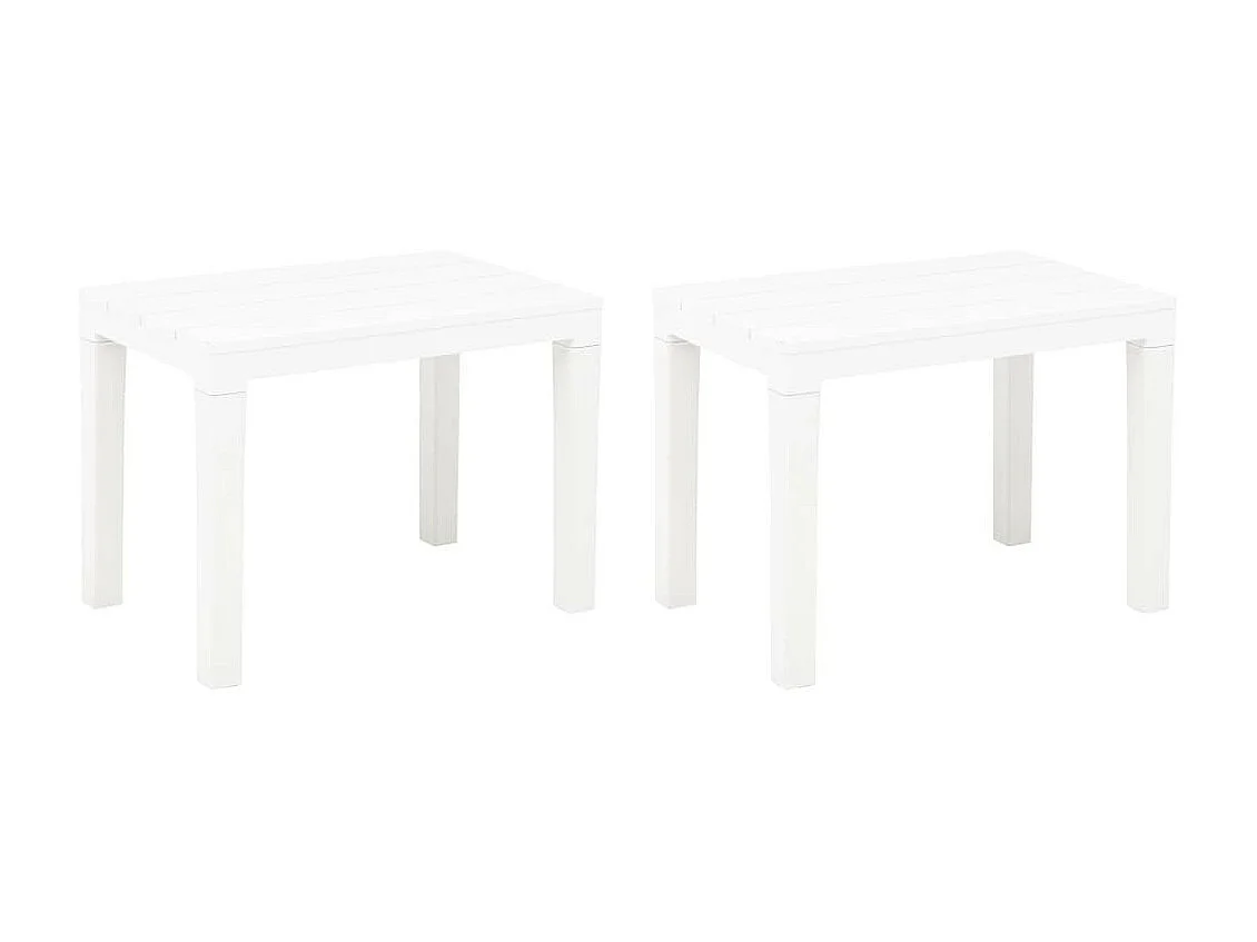 Bancs de jardin 2 pcs Blanc Plastique