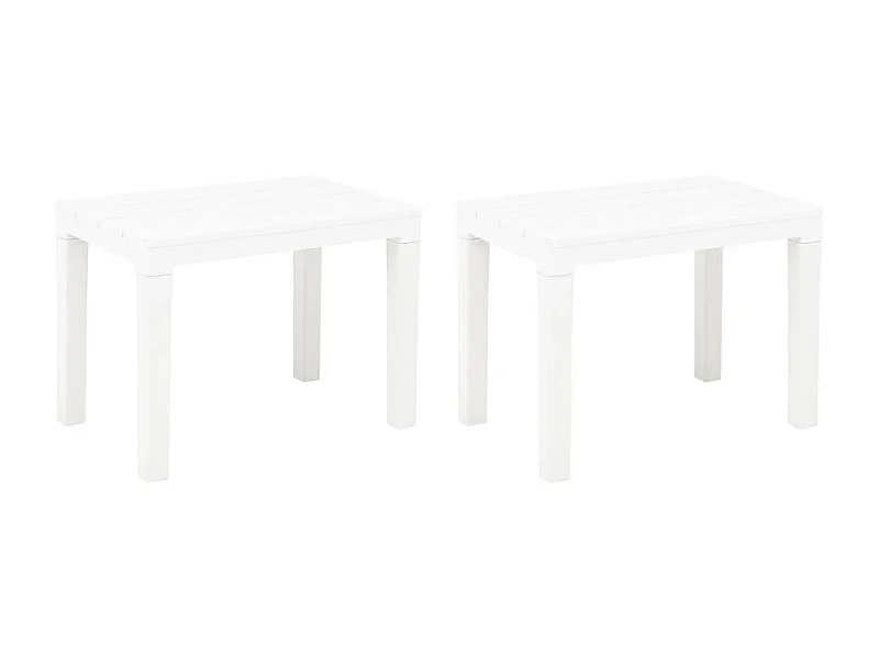 Bancs de jardin 2 pcs Blanc Plastique