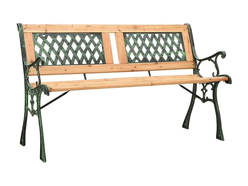 Banc de jardin 122cm Fonte et bois de sapin massif 2
