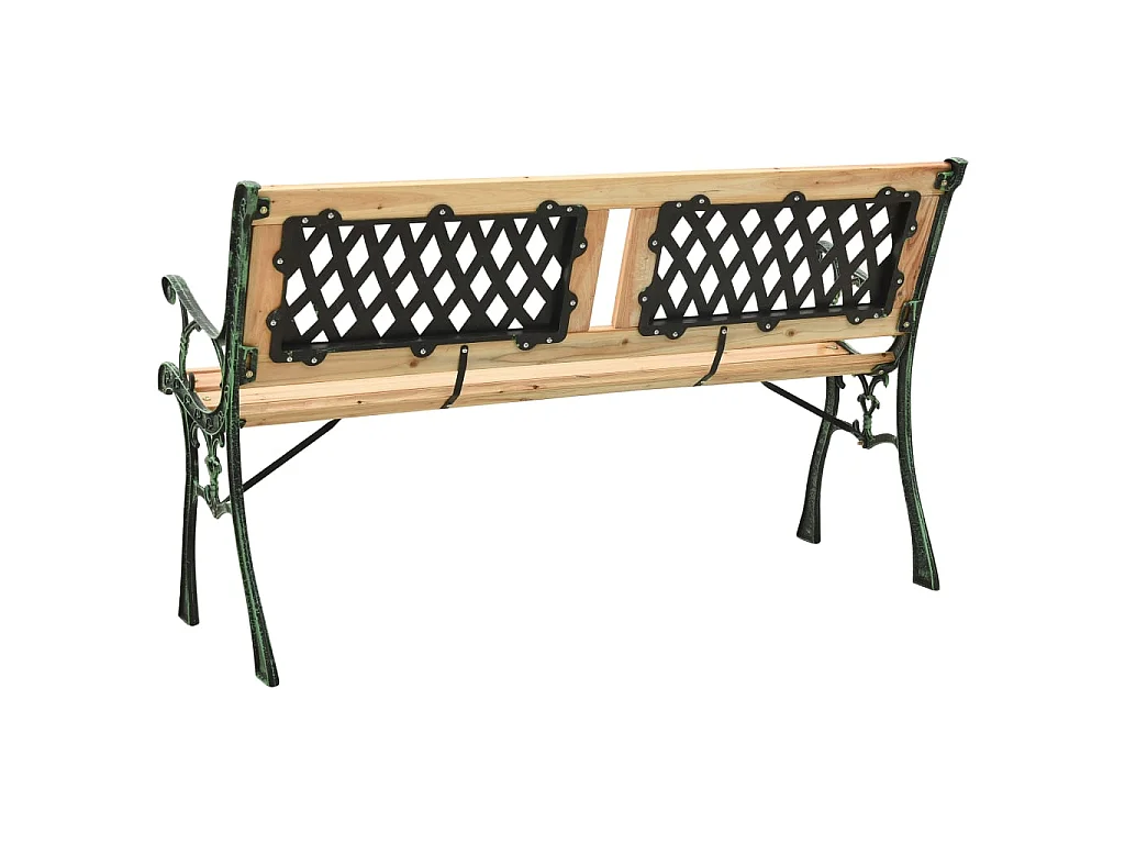 Banc de jardin 122cm Fonte et bois de sapin massif 2