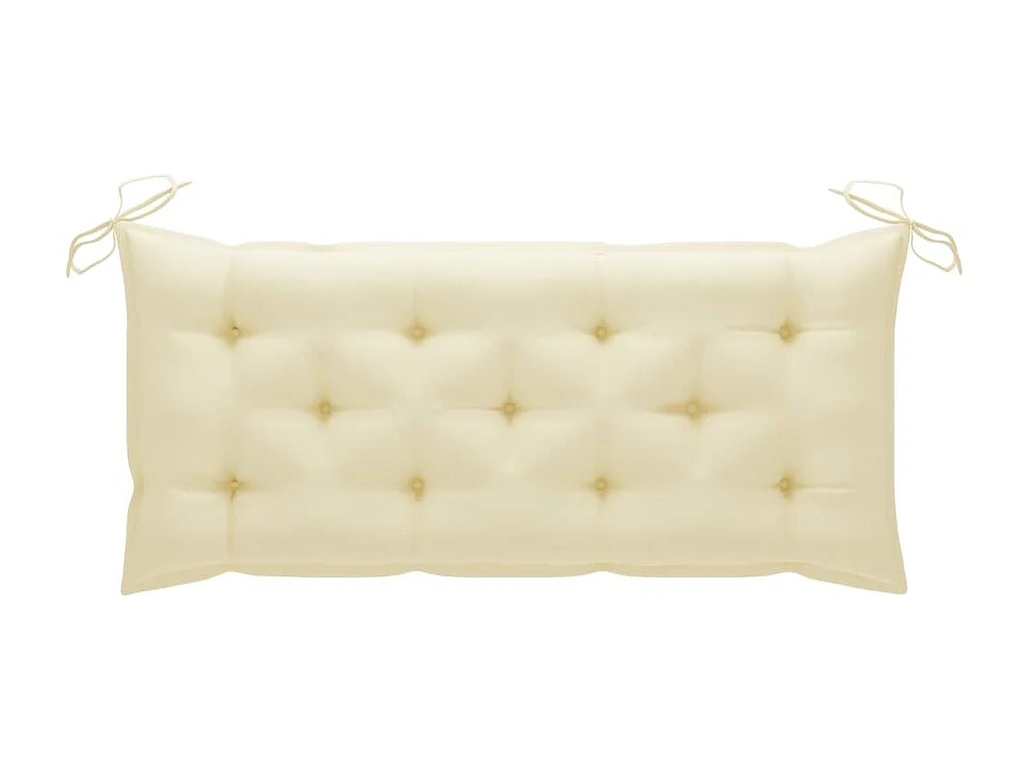 Banc de jardin pliable avec coussin 118cm Bambou 10