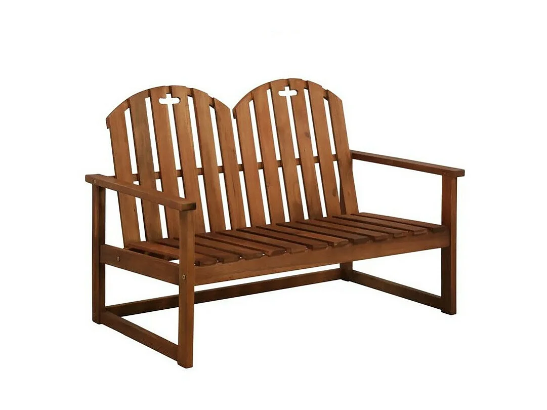 Banc de jardin acacia massif foncé Sikash