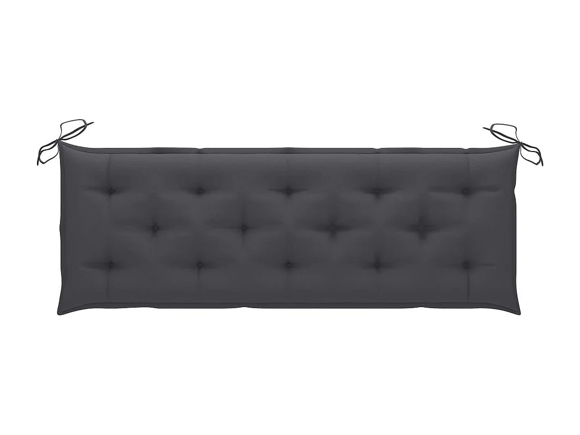 Banc de jardin empilable et coussin 159cm Bois de teck massif 22