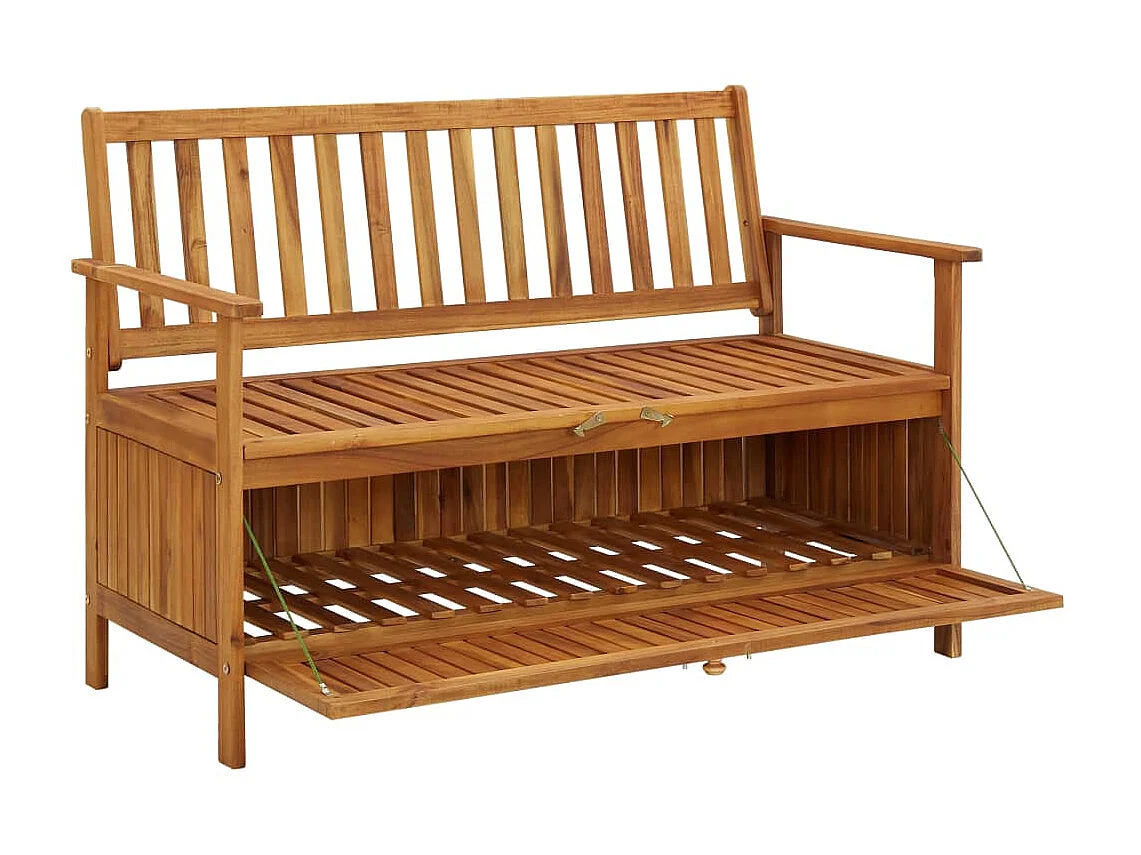 Banc de rangement de jardin 120cm Bois d'acacia solide