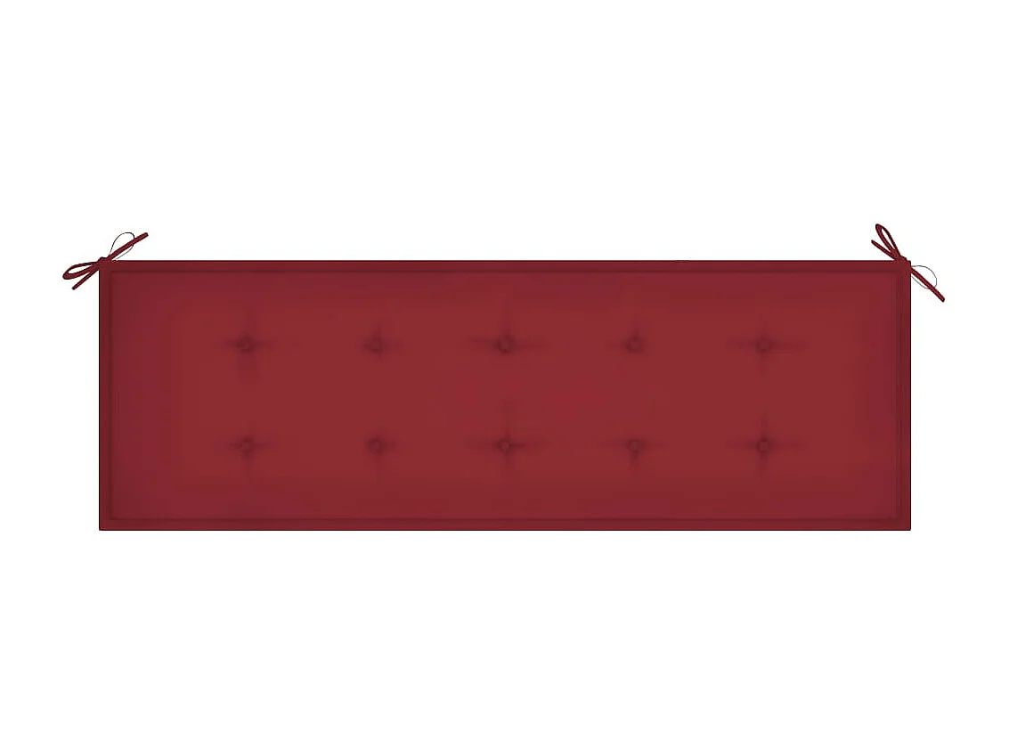 Banc de jardin empilable et coussin 159cm Bois de teck massif 5