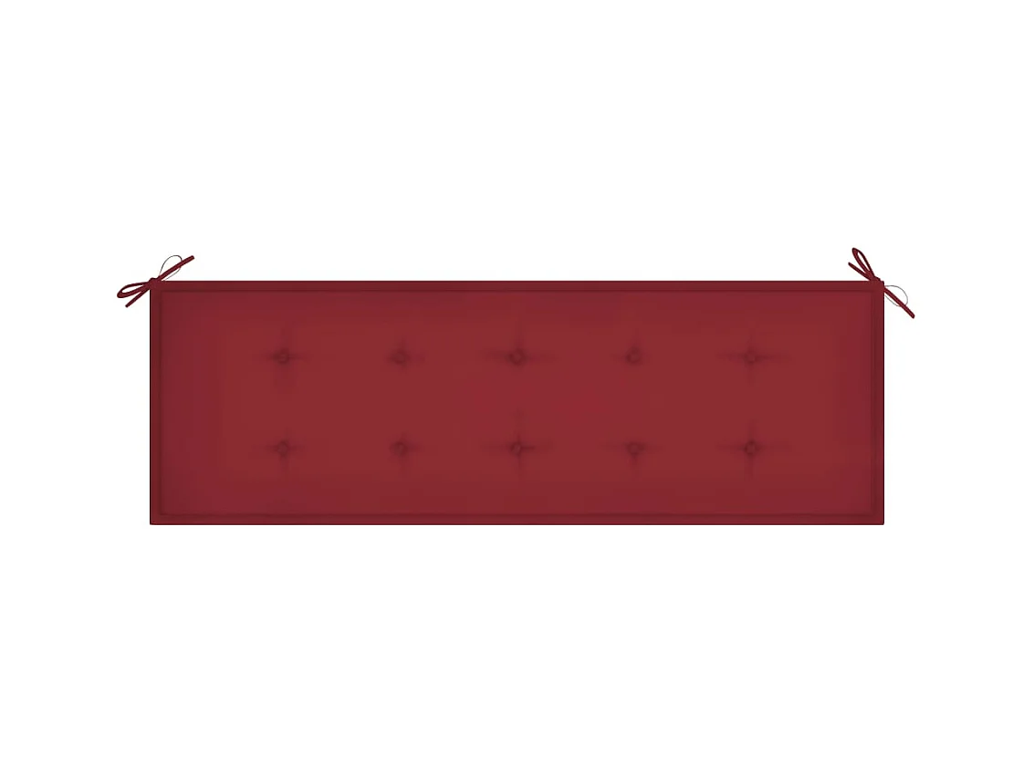 Banc de jardin empilable et coussin 159cm Bois de teck massif 5