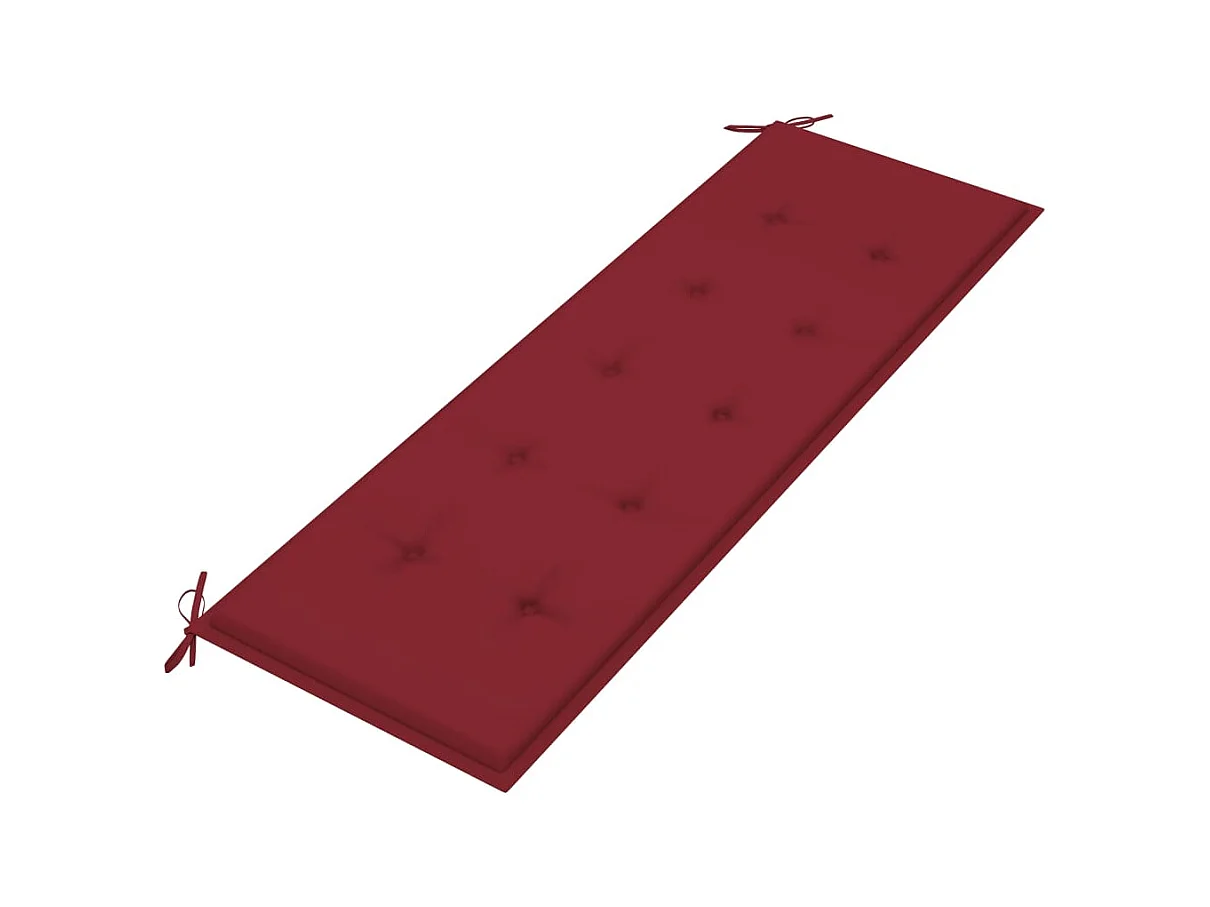 Banc de jardin empilable et coussin 159cm Bois de teck massif 5
