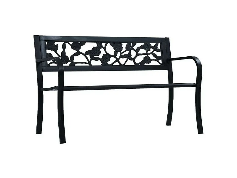 Banc de jardin plastique et métal noir Delta 120cm