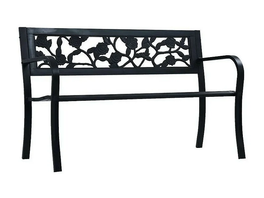 Banc de jardin plastique et métal noir Delta 120cm