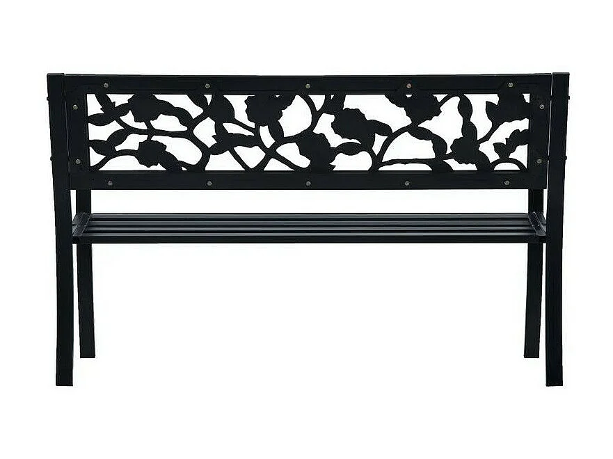 Banc de jardin plastique et métal noir Delta 120cm