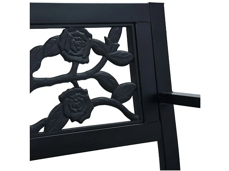 Banc de jardin plastique et métal noir Delta 120cm