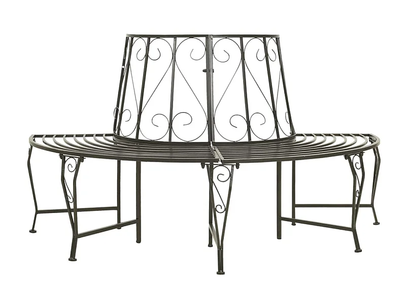 Banc d'arbre de jardin Demi-rond 160cm Acier