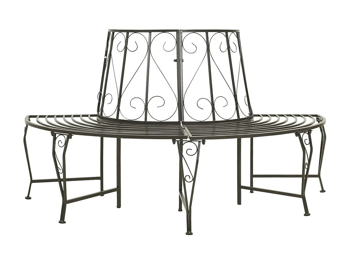 Banc d'arbre de jardin Demi-rond 160cm Acier