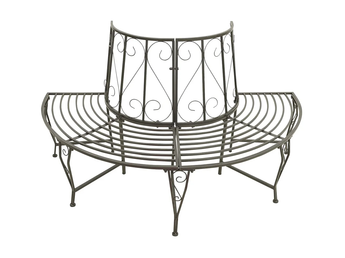 Banc d'arbre de jardin Demi-rond 160cm Acier