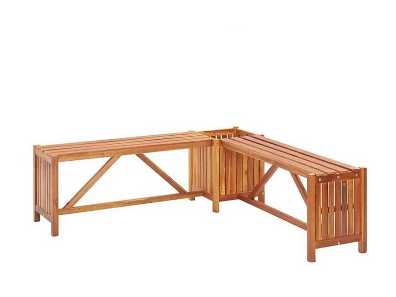 Banc de jardin avec jardinière acacia massif clair Tulak