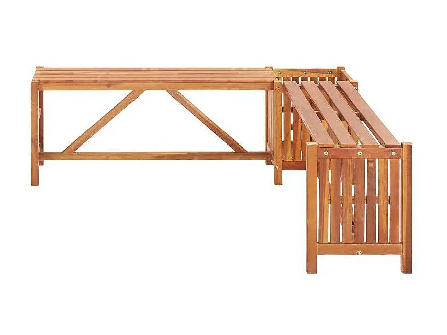 Banc de jardin avec jardinière acacia massif clair Tulak