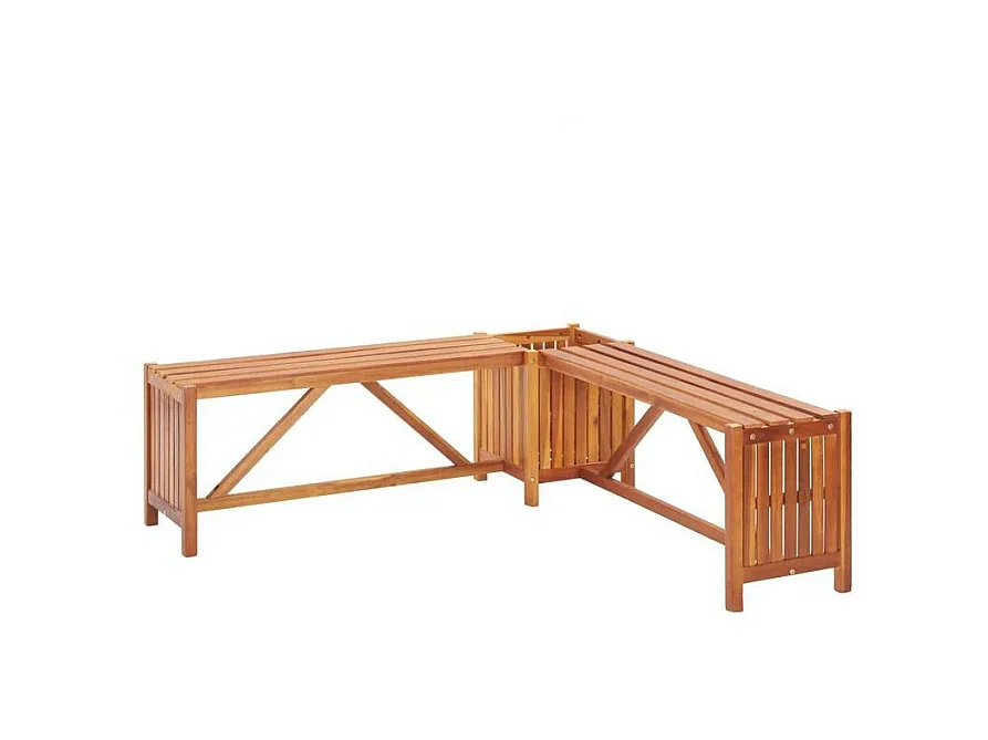 Banc de jardin avec jardinière acacia massif clair Tulak